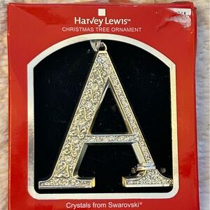 Harvey Lewis Initial ‘A’ Ornament with Swarovski Crystals